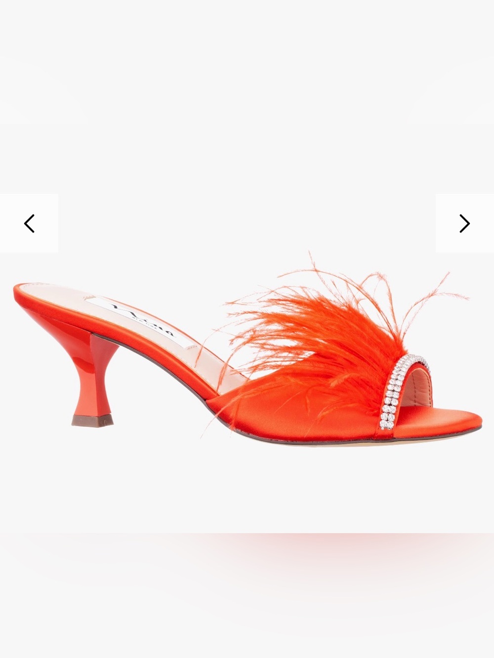 Nina New York orange feather kitten heels size 11